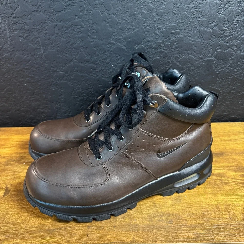 Nike ACG Air Max Goadome 365970-221 Brown Leather Hiking Boots Mens 11.5